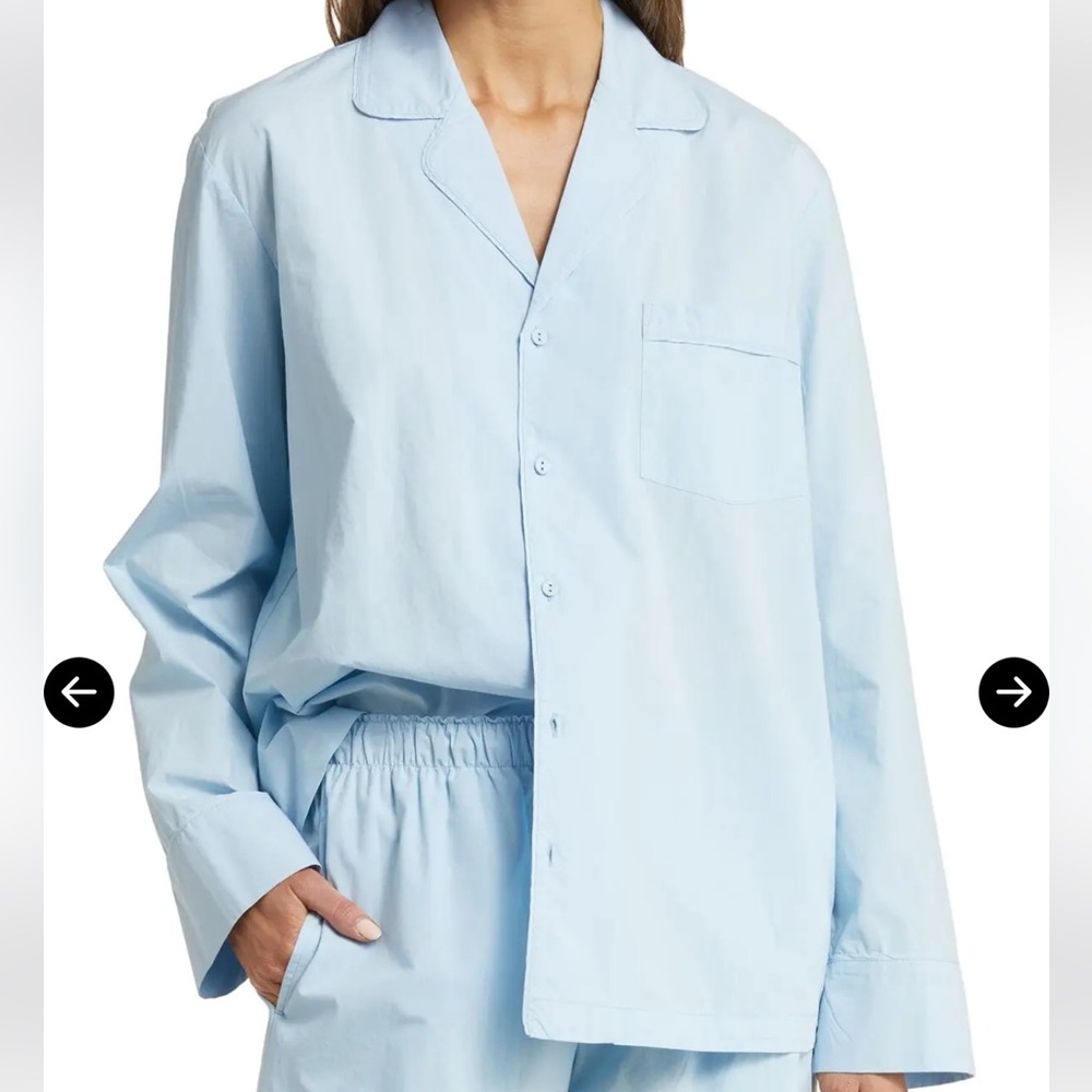 Skims poplin sleep shirt baby blue size XS
